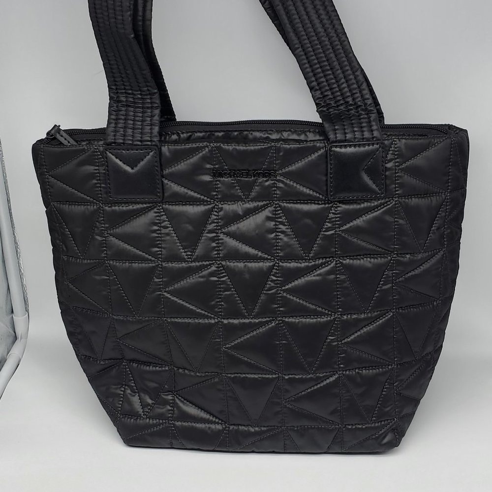 Michael Kors Small Winnie Quilted Nylon Tote Black